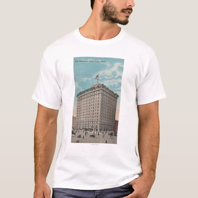 Seattle WAView av det Washington hotellet T-shirt (Framsida)