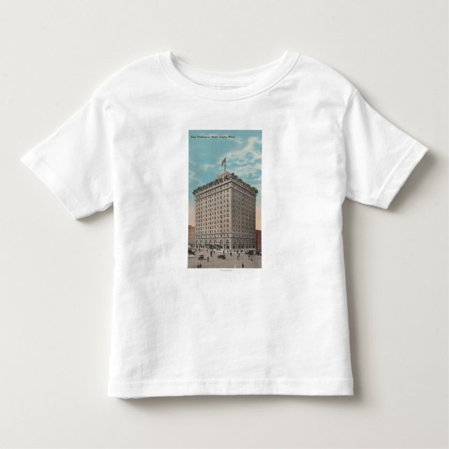 Seattle WAView av det Washington hotellet Tee Shirt (Framsida)