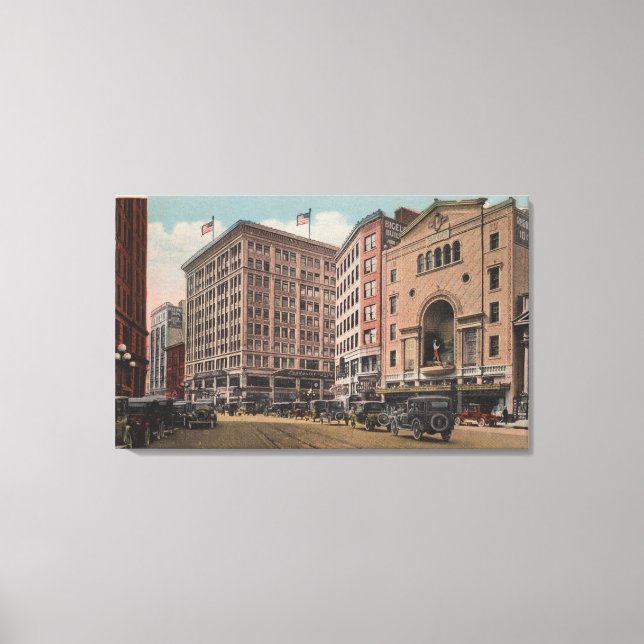 Seattle, WAView of 4th Ave & Westlake Canvastryck (Framsida)