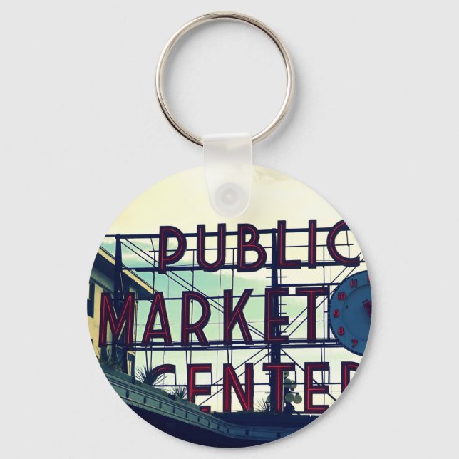 Seattles Pikes Place Market Nyckelring (Framsida)