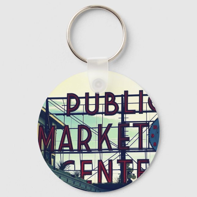 Seattles Pikes Place Market Nyckelring (Framsida)
