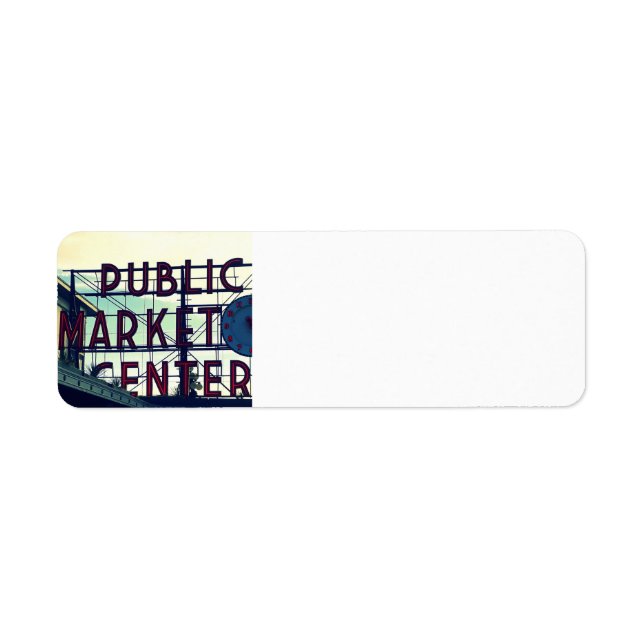 Seattles Pikes Place Market Returadress Etikett (Framsidan)