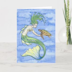 "Seaturtle" tomt hälsningkort Kort