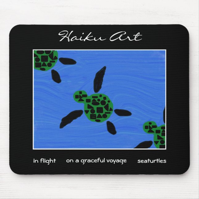 Seaturtles Haikukonst Mousepad Musmatta (Framsidan)