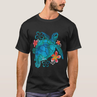 Seaurtle with Flowers girl T Shirt