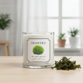 Seaweed Soy Wax Candle Label Fyrkantigt Klistermärke