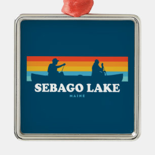 Sebago Lake Maine kanot Julgransprydnad Metall