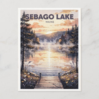 Sebago Lake Maine Vintage Resa Vykort