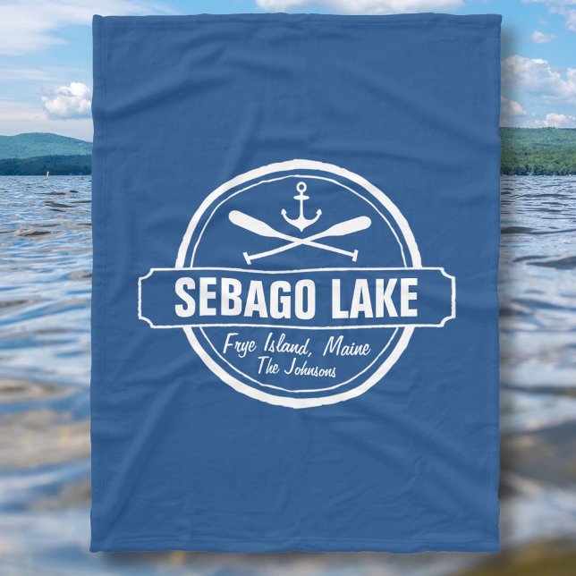 SEBAGO SJÖ MAINE PERSONLIG TOWN AND NAMN FLEECEFILT (Skapare uppladdad)