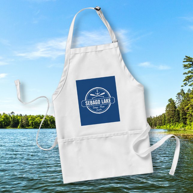 SEBAGO SJÖ MAINE PERSONLIG TOWN AND NAMN FÖRKLÄDE (Skapare uppladdad)