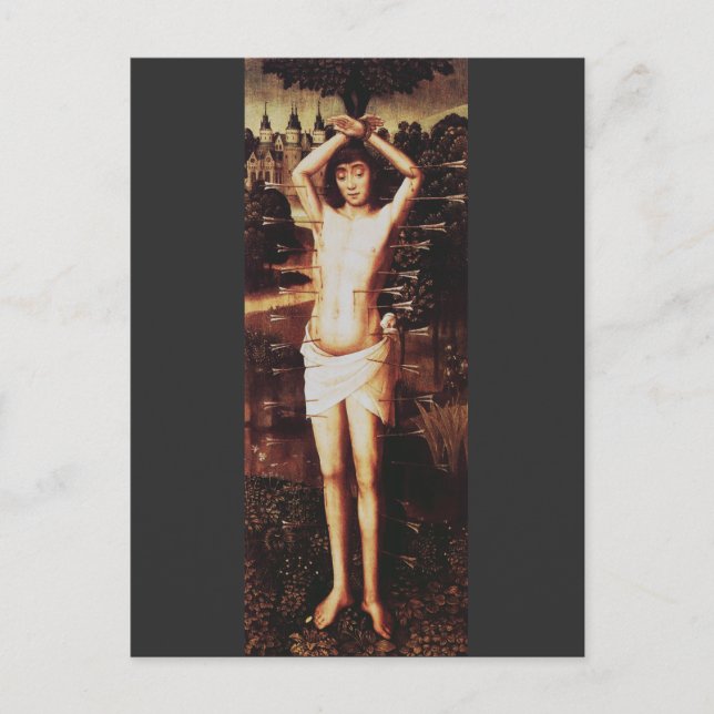 Sebastian-martyrium religiös konst  vykort (Framsida)