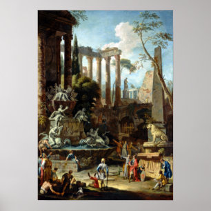 Sebastiano Ricci Marco Ricci minnesmärke till Poster