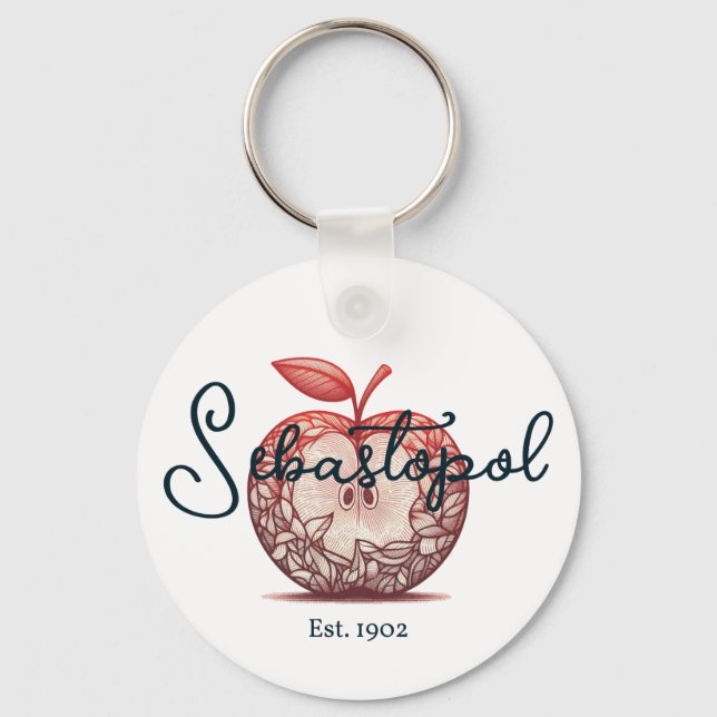 Sebastopol California Gravenstein Apple Fair Nyckelring (Framsida)