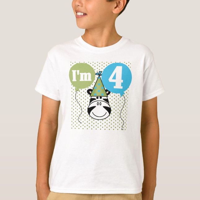 Sebra4e födelsedagen t-shirt (Framsida)