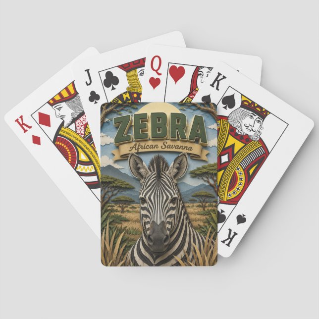 Sebra Afrikansk Savann POPCUT Casinokort (Baksidan)
