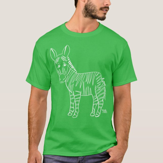 Sebra älskar älskar djur t shirt (Framsida)
