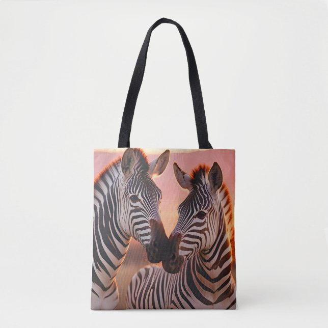 Sebra Animal Natature Wildlife Affection Caring Tygkasse (Framsida)