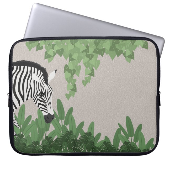Sebra bland blad laptop fodral (Framsidan)