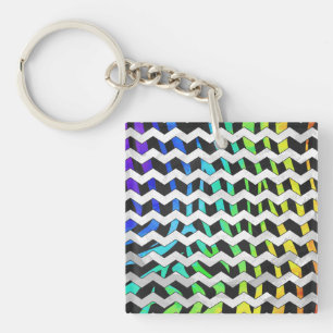 Sebra-chevron svart och regnbågsprint