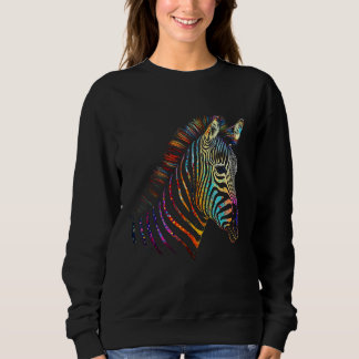 Sebra Färgrik Djur Zoo Djur T Shirt