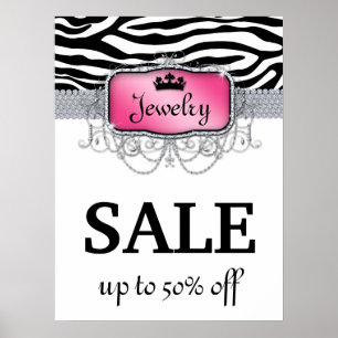 Sebra för Sale för modesmyckenaffisch Poster