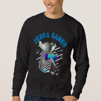 Sebra Gamer Grafisk Design För Gamer Barn_1 Lång Ärmad Tröja