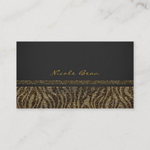 Sebra Glitter Glitter Glam Chic Modern Elegant Visitkort