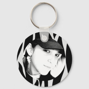 Sebra görat randig personligfoto Keychain Nyckelring