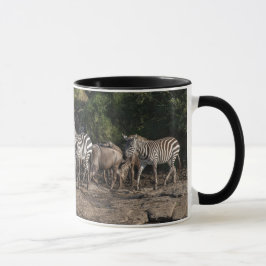 Sebra Herd in Natural Setting Black Insida Gift Mugg