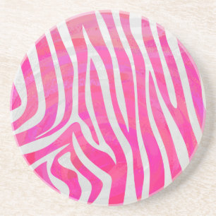 Sebra Hot Pink och Vit Print Underlägg