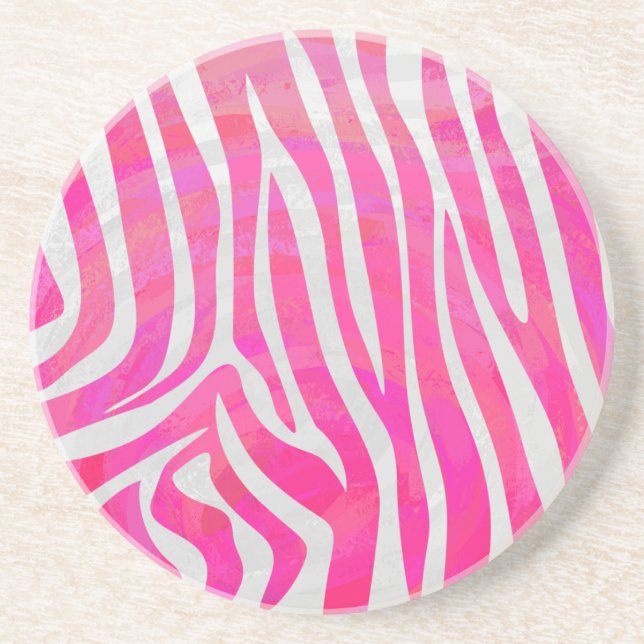 Sebra Hot Pink och Vit Print Underlägg (Framsidan)
