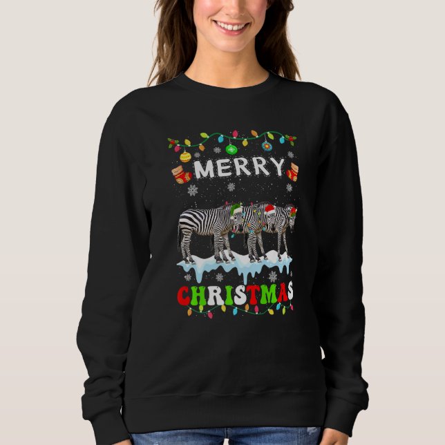 Sebra julklubb Xmas kvinnor män barn T Shirt (Framsida)