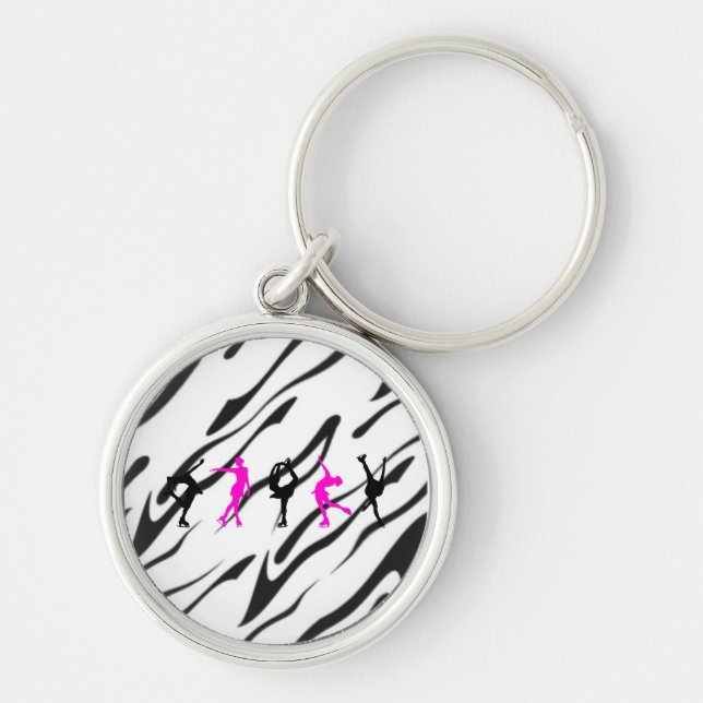 Sebra Keychain Rund Silverfärgad Nyckelring (Framsidan)