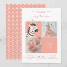 Sebra Konfetti• Alfabetmonogram Söt Bebis Shower