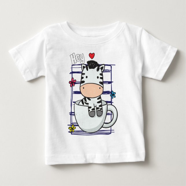 Sebra kopp bebis t shirt (Framsida)