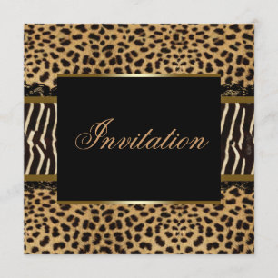 Sebra Leopard Fest Inbjudningar