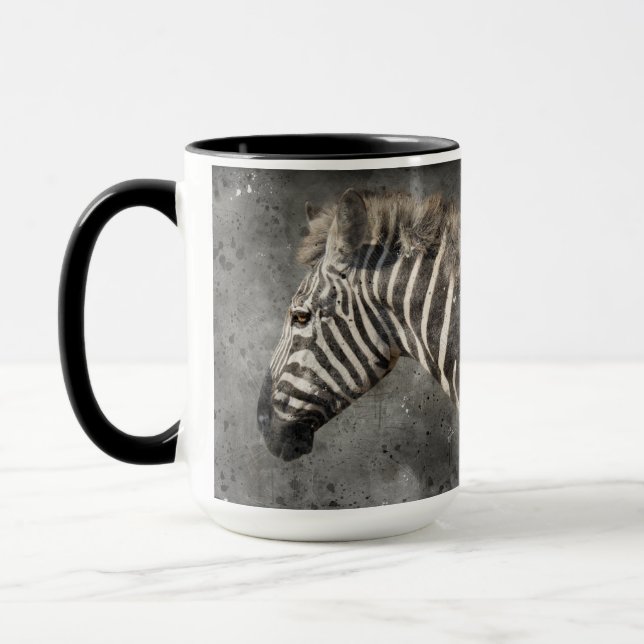 Sebra Modern Akvarell Vilda Djur Fotografi* Mugg (Vänster)