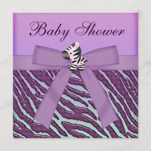 Sebra- & muffinslilababy shower inbjudningar