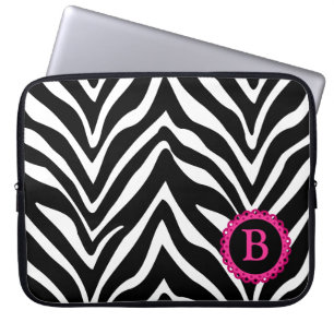 Sebra- och rosasnöreMonogram Laptop Sleeve