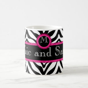 Sebra- och snörechic och Sassy Monogram Kaffemugg