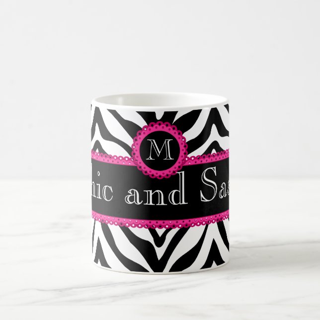 Sebra och spets Chic och sassy monogram Kaffemugg (Center)