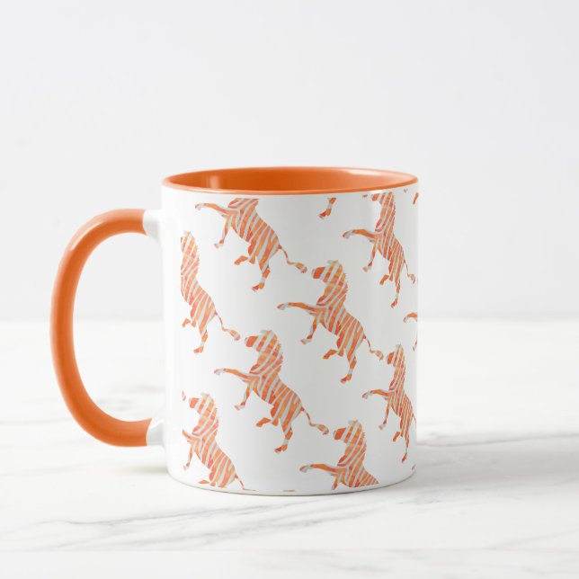 Sebra Orange och Vit Silhuett Mugg (Vänster)