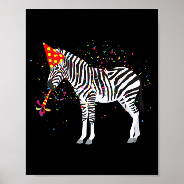 Sebra Partyerande Djur Har En Fest  Poster (Framsidan)