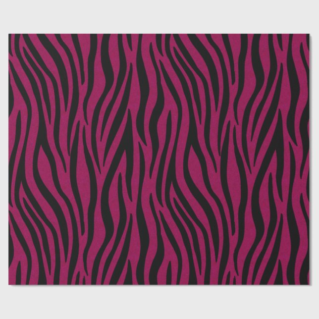 Sebra ränder i svart och magenta safari tryck presentpapper (Platt)