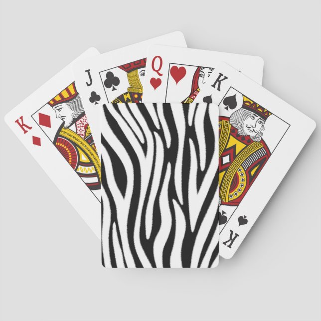 Sebra Ränder i Svart och Vitt Päls Effekten Casinokort (Baksidan)