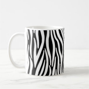 Sebra Ränder i Svart och Vitt Päls Effekten Kaffemugg
