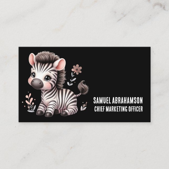 Sebra ränder Kawaii Premier  Visitkort (Framsida)