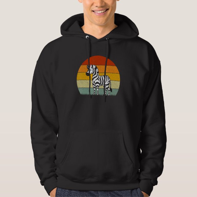Sebra  Retro Stil Vintage Hoodie (Framsida)