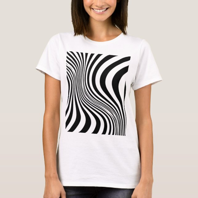 Sebra Skrymt Tryck Textur Mönster T Shirt (Framsida)