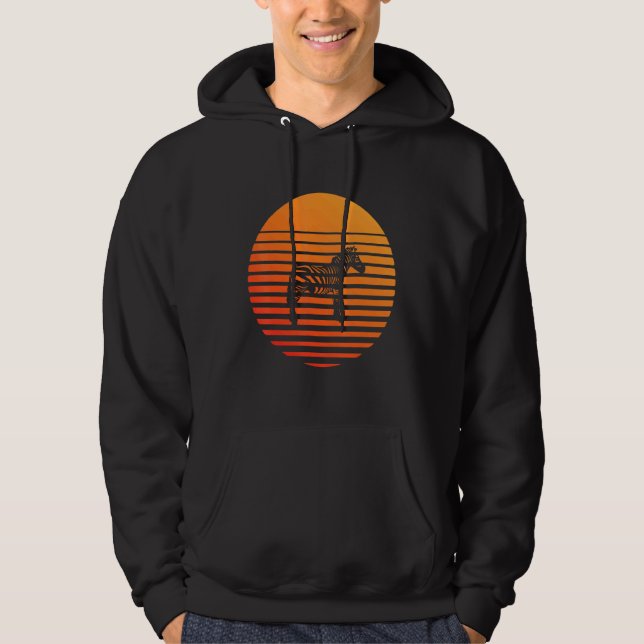 Sebra skuggsilhuett framför en sol hoodie (Framsida)